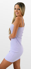 Load image into Gallery viewer, Lavender Skies One Shoulder Ribbed Bodycon Dress