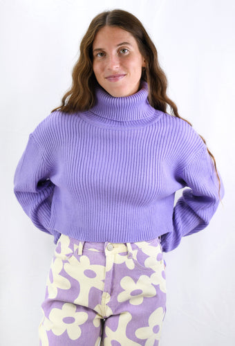 Happy Days Cropped Turtleneck Sweater