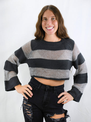 Broad Stripes Lightweight Cropped Sweater