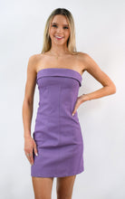 Load image into Gallery viewer, Purple Hearts Strapless Colored Denim Dress