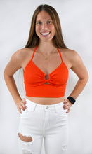 Load image into Gallery viewer, Keyhole Opening Crop Halter Top