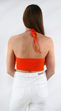 Load image into Gallery viewer, Keyhole Opening Crop Halter Top