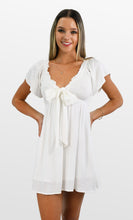 Load image into Gallery viewer, Just a Girl Smocked Top Dress with Flutter Sleeves