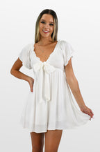 Load image into Gallery viewer, Just a Girl Smocked Top Dress with Flutter Sleeves