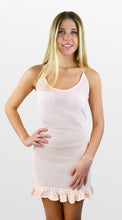 Load image into Gallery viewer, Pale Pink Ruffle Hem Crochet Dress