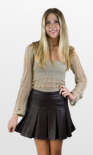 Load image into Gallery viewer, Girlish Edge Pleated Faux Leather Mini Skirt
