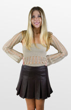 Load image into Gallery viewer, Girlish Edge Pleated Faux Leather Mini Skirt