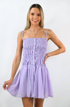 Load image into Gallery viewer, Persian Lilac Shirred Bodice Sundress