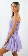 Load image into Gallery viewer, Persian Lilac Shirred Bodice Sundress