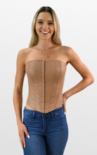 Load image into Gallery viewer, Impress ‘Em Faux Leather Corset Top
