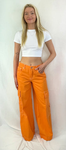 Colorful Display Low Rise Cargo Pants