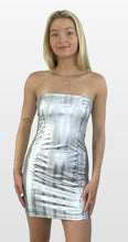 Load image into Gallery viewer, Silver Cloud Faux Leather Bodycon Dress