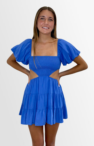 The Right One Smocked Bodice Dress With Cap Sleeves