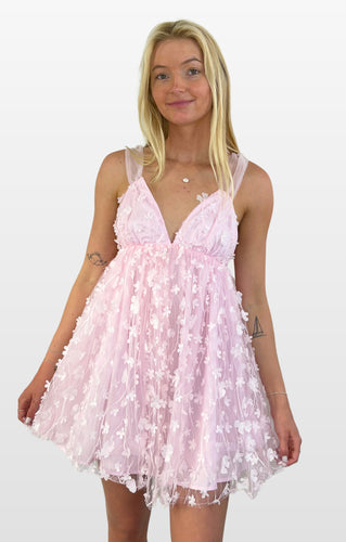 Chiffon Petals Mini Dress