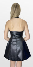 Load image into Gallery viewer, Not Shy Faux Leather Halter Dress