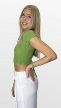 Load image into Gallery viewer, Green Peace Crochet Knit Top