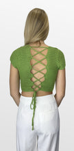 Load image into Gallery viewer, Green Peace Crochet Knit Top
