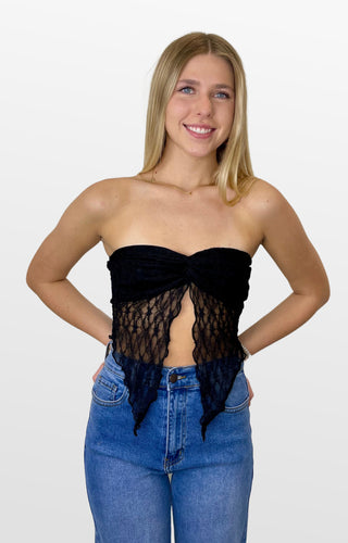 Midnight Lace Bandeau With Overlay
