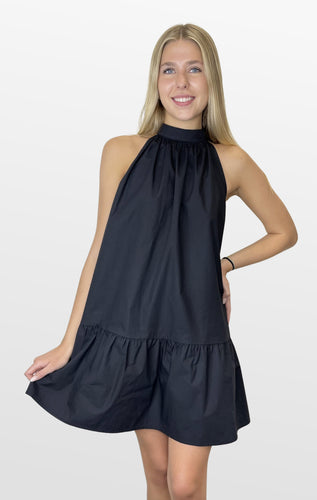 Effortless Flow Halter Dress With Bow