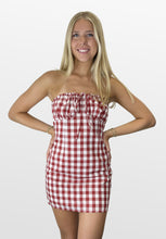 Load image into Gallery viewer, Field Trip Gingham Strapless Dress
