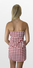 Load image into Gallery viewer, Field Trip Gingham Strapless Dress