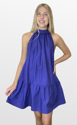 Effortless Flow Halter Dress With Bow