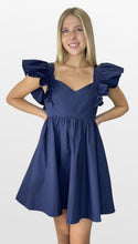 Load image into Gallery viewer, Game Plan Ruffle Shoulder Dress