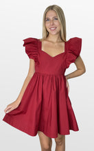 Load image into Gallery viewer, Game Plan Ruffle Shoulder Dress