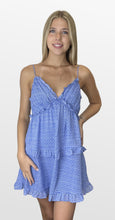 Load image into Gallery viewer, Blue Lines V Neck Sundress