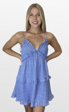 Load image into Gallery viewer, Blue Lines V Neck Sundress