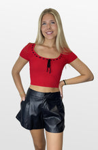 Load image into Gallery viewer, Obvious Contrast Tie Bow Top