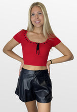 Load image into Gallery viewer, Obvious Contrast Tie Bow Top