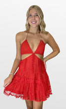 Load image into Gallery viewer, Spicy Red Lacy Dress