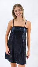 Load image into Gallery viewer, Darkest Blue Sequin Slip Dress