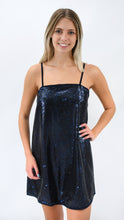 Load image into Gallery viewer, Darkest Blue Sequin Slip Dress