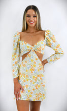Load image into Gallery viewer, Floral Dream Open Midriff Dress with Sleeves
