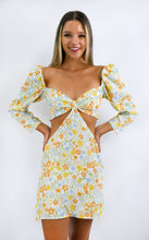 Load image into Gallery viewer, Floral Dream Open Midriff Dress with Sleeves