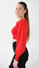 Load image into Gallery viewer, Walkin’ The Line Crop Square Neck Sweater