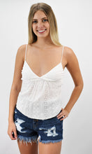 Load image into Gallery viewer, Eyelet You In On A Secret Spaghetti Strap Top