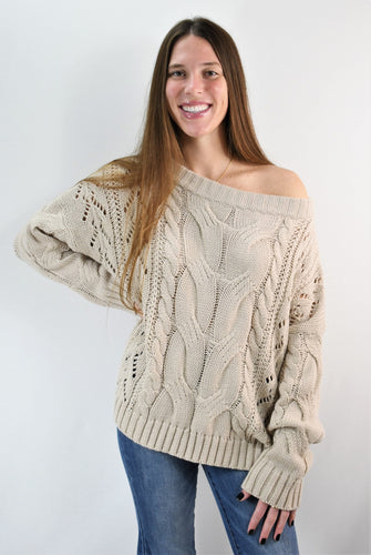 You're No Slouch Off The Shoulder Sweater