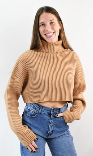 Live in the Moment Crop Turtleneck Sweater