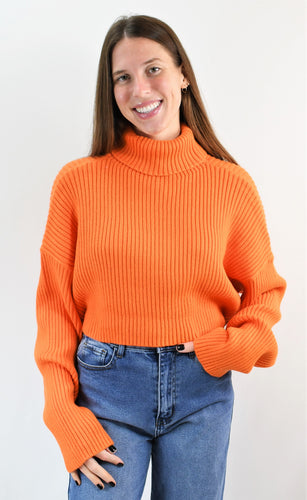 Live in the Moment Crop Turtleneck Sweater