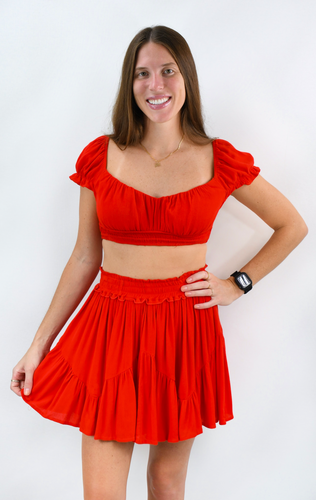 Red Vines Top and Skirt Set