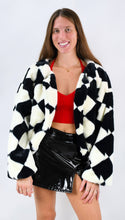 Load image into Gallery viewer, No Joke Diamond Faux Fur Jacket