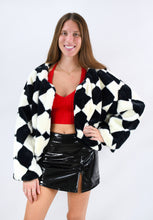 Load image into Gallery viewer, No Joke Diamond Faux Fur Jacket