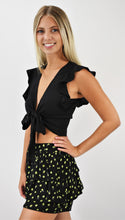 Load image into Gallery viewer, Just Enough Open Front Tie Top With Ruffle Sleeves