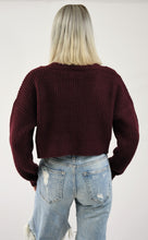 Load image into Gallery viewer, Crop V Neck Button Up Sweater