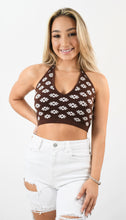 Load image into Gallery viewer, Mod Flower Knit Halter Top