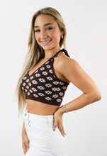 Load image into Gallery viewer, Mod Flower Knit Halter Top