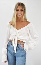 Load image into Gallery viewer, Hello Sweetheart Peasant Crop Top
